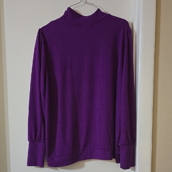 Banana Republic Purple Button-Shoulder Sweater Ladies Sz L - Picture 3 of 4